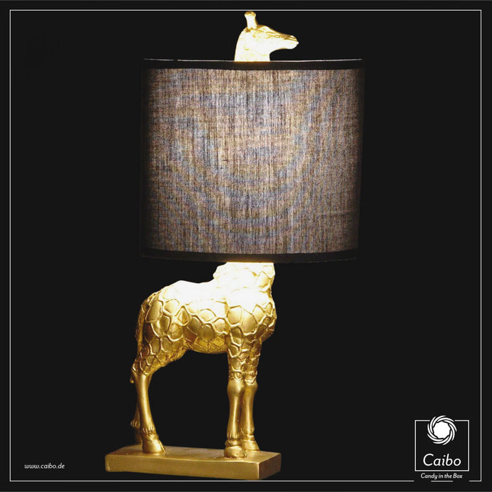 Tischlampe Giraffe Gold Schwarz