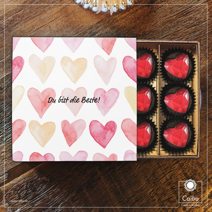 Creator Candybox Watercolor-Hearts - Cassis-Macadamia-Pralinen